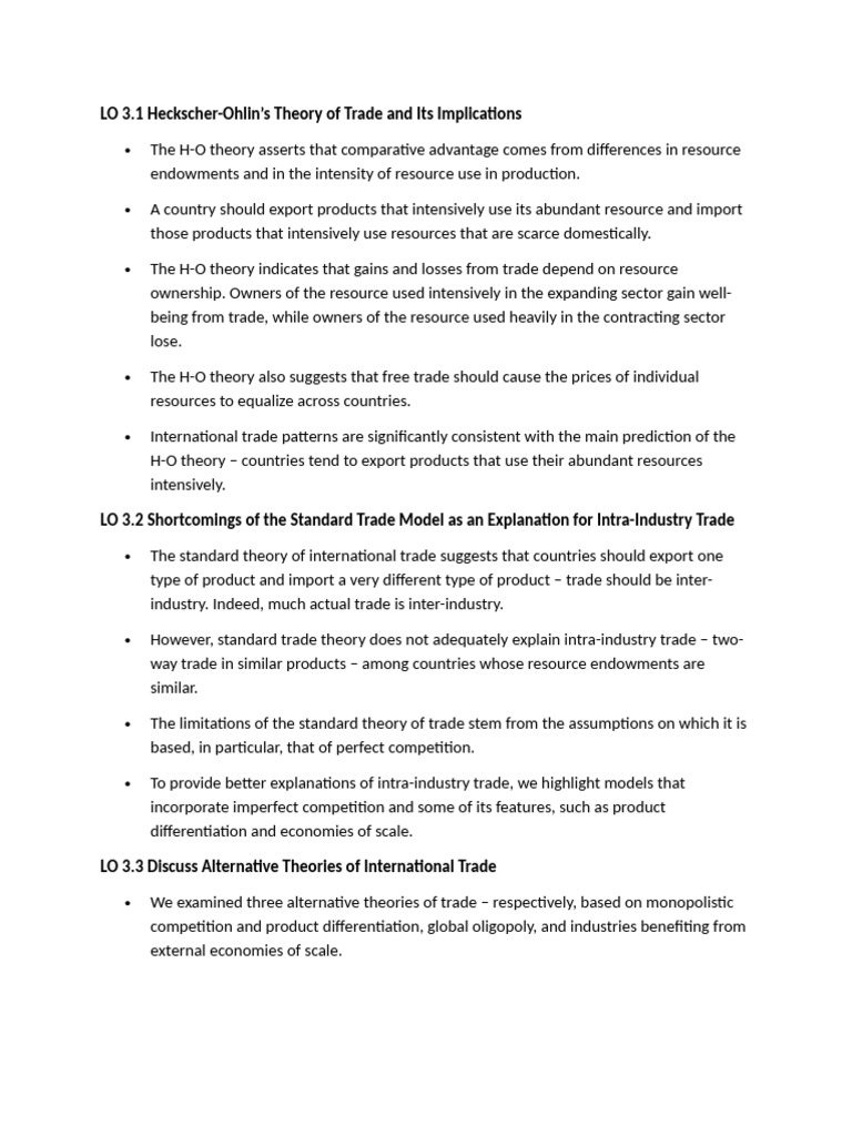 Chapter 3 Summary | PDF | Comparative Advantage | Oligopoly