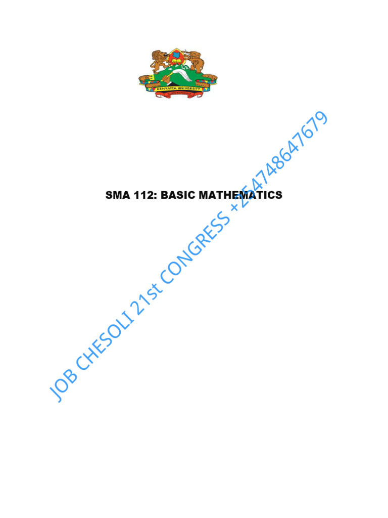 SMA 112 Notes | PDF | Mathematical Proof | Mathematics