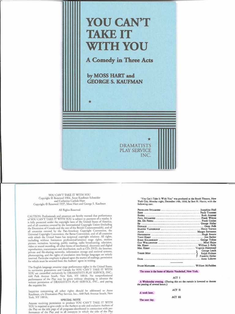 You Can't Take It With You: Play Rights | PDF