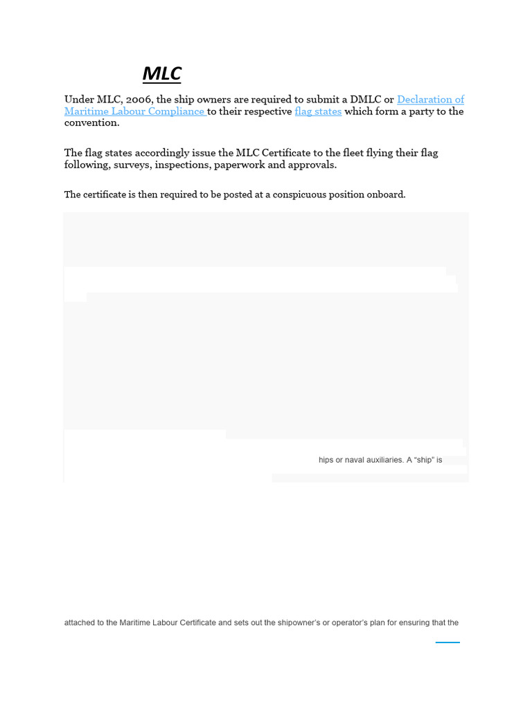 MLC Vs DMLC | PDF | International Labour Organization | Shipping