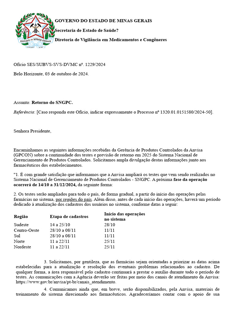 Retorno do SNGPC em 2025: Informações Importantes | PDF | Farmacêutico