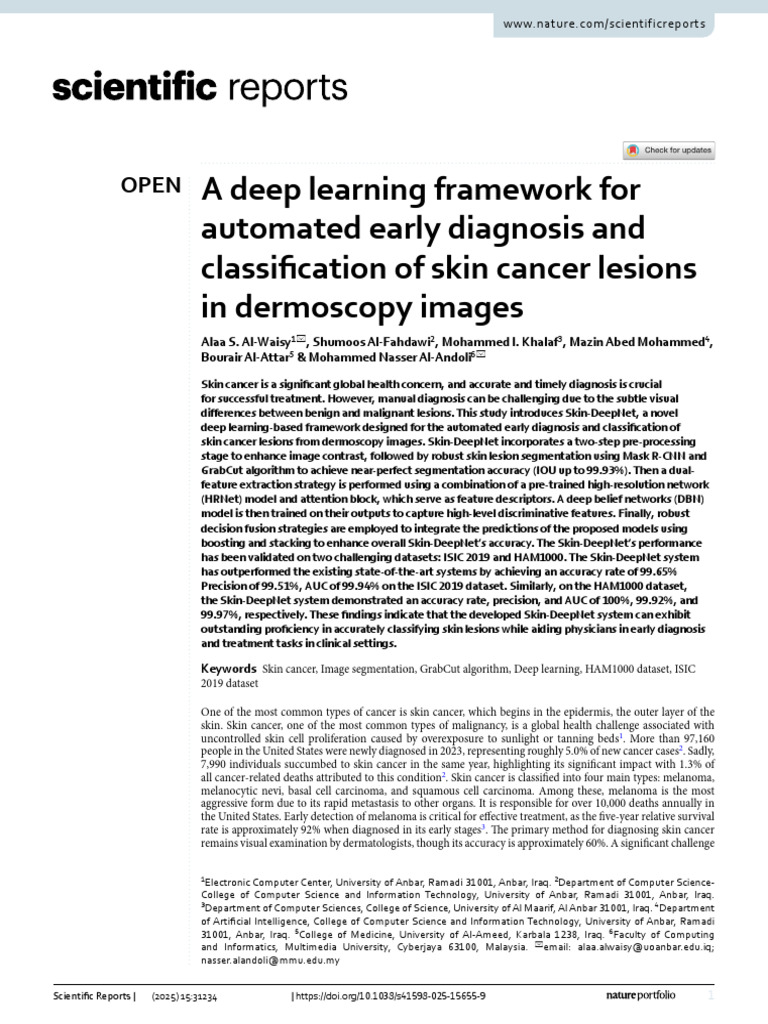 A Deep Learning Framework For | PDF | Image Segmentation | Deep Learning