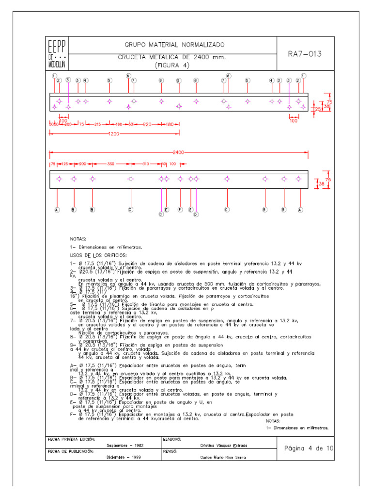 Ra7-013d Cruceta Metalica de 2400 MM | PDF