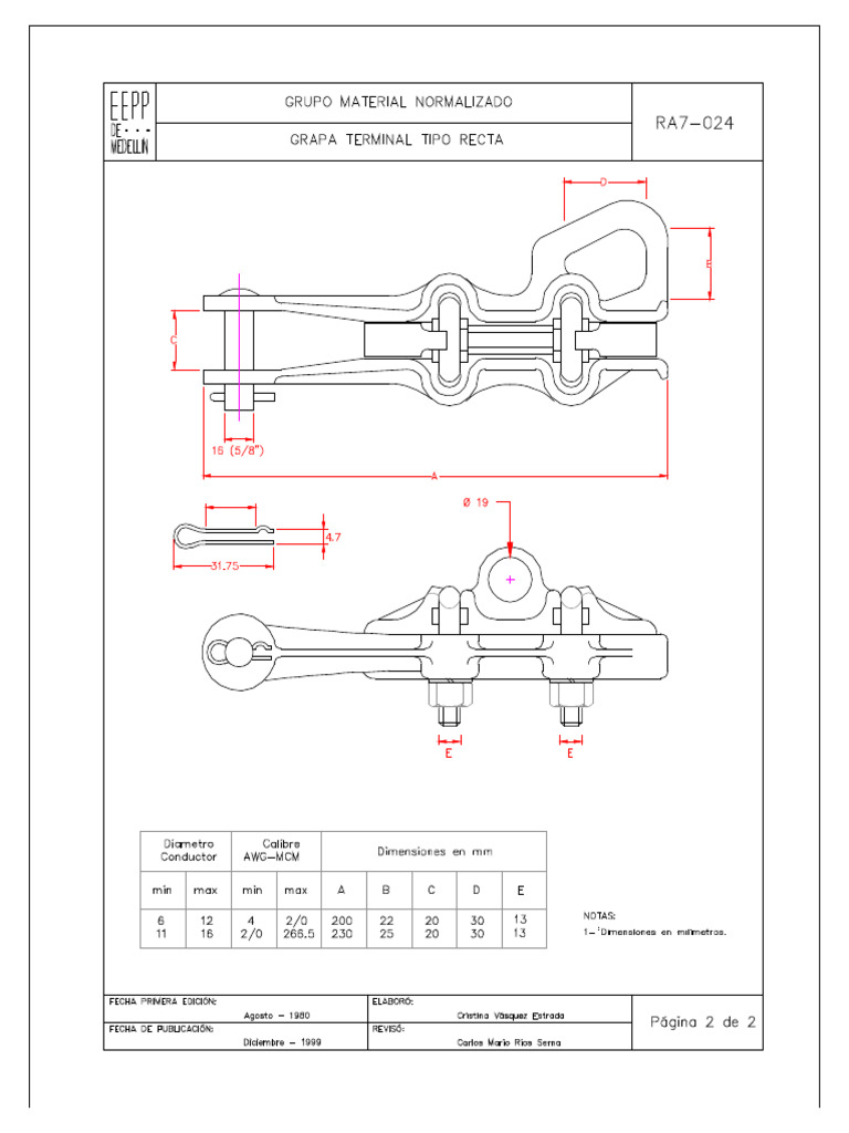 Ra7-024b Grapa Terminal Tipo Recta | PDF