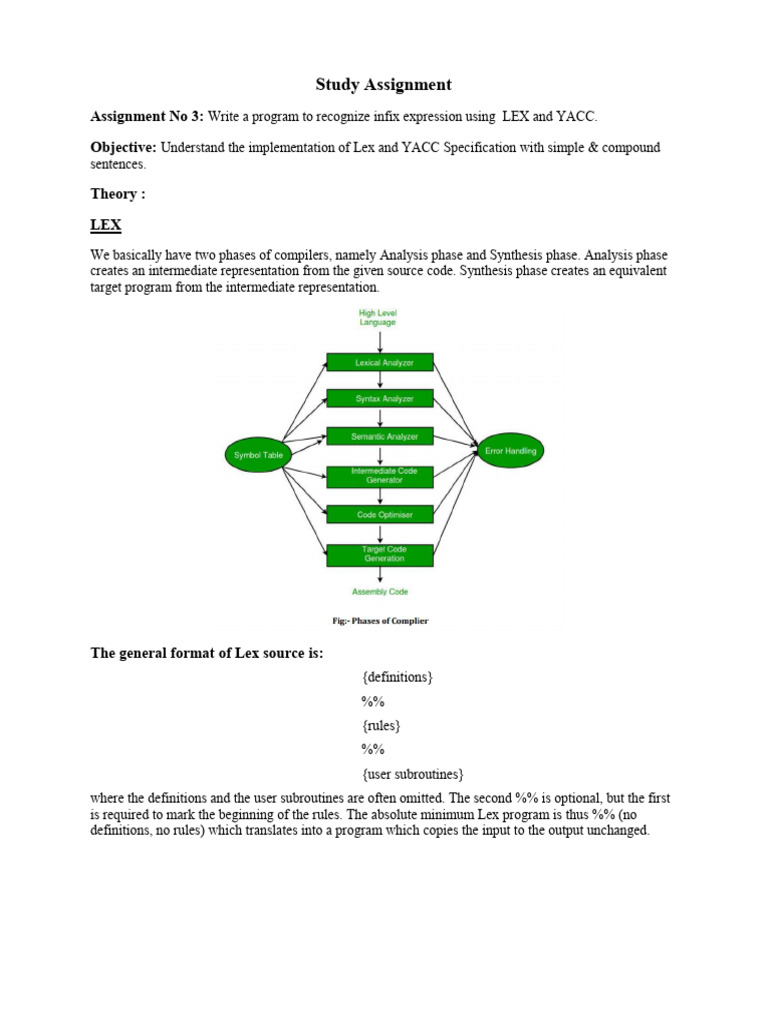Infix Expression Recognition with LEX YACC | PDF | Parsing | String ...