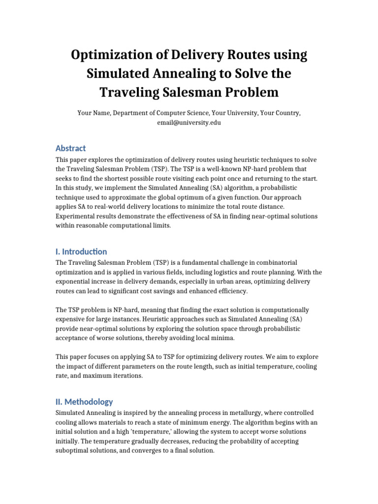 Optimizing Delivery Routes with SA | PDF | Mathematical Optimization ...