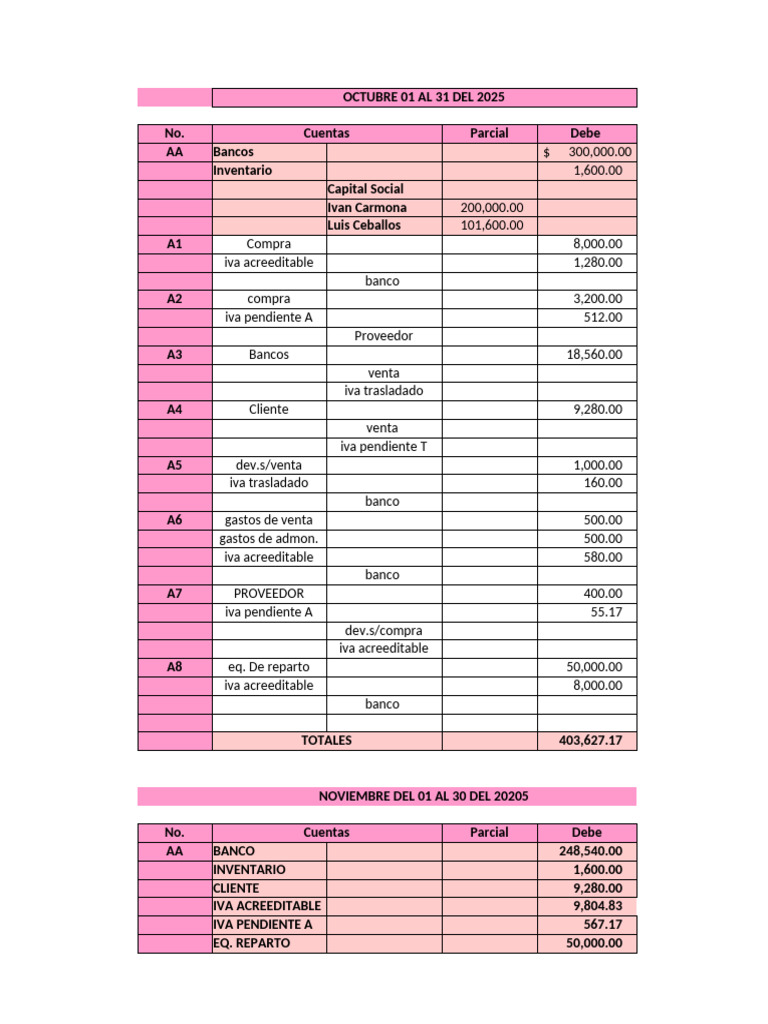 Cuentas y Balances Octubre-Diciembre 2025 | PDF | Business | Hoja de ...