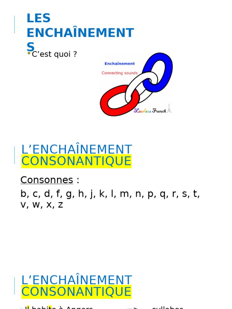 Enchaînement et liaison en français | PDF