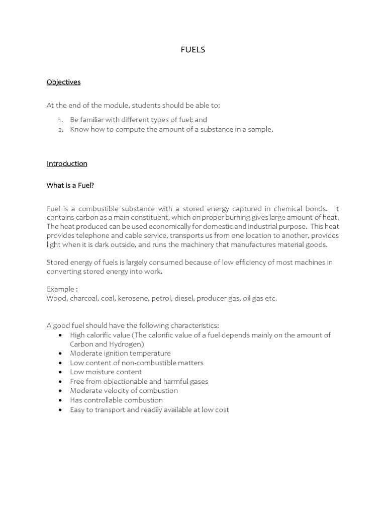 Types and Classification of Fuels | PDF | Fuels | Combustion