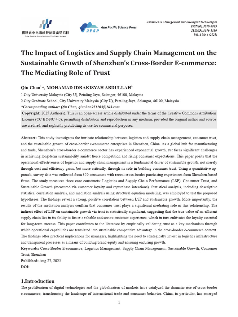 The Impact of Logistics and Supply Chain Management On The Sustainable ...