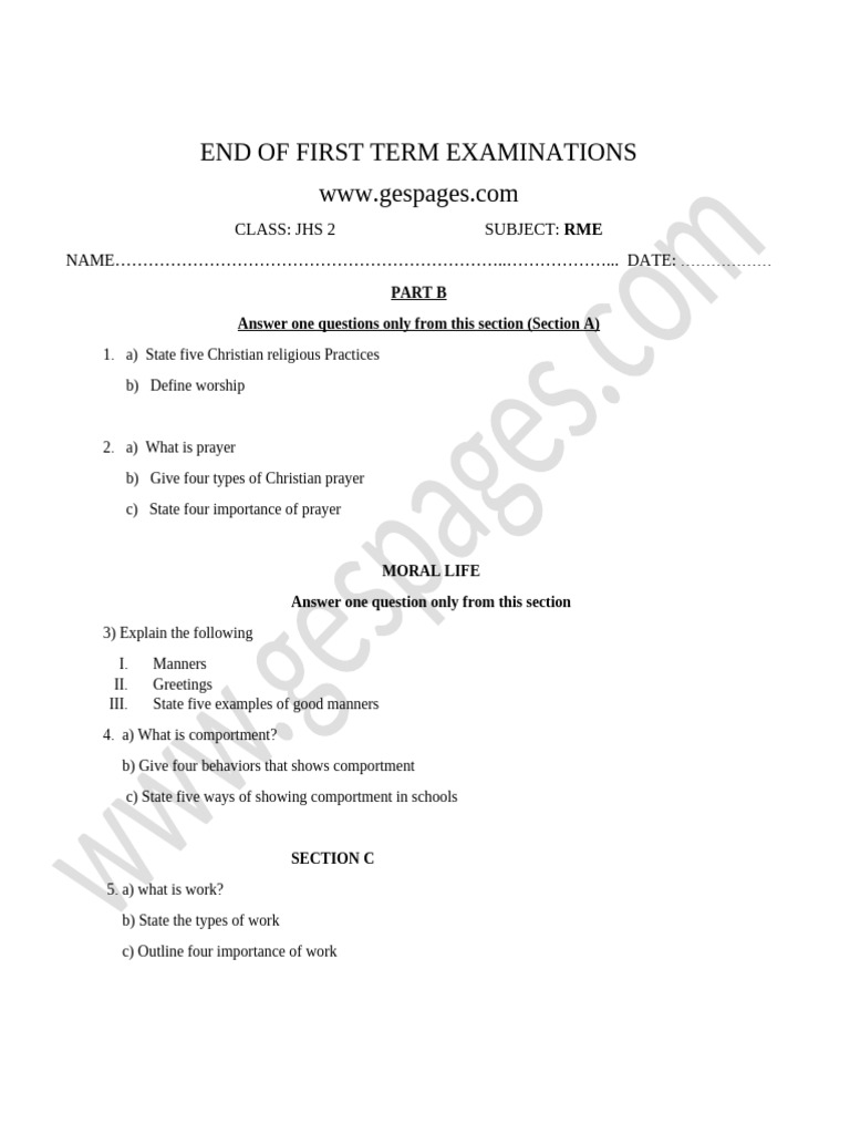 Rme Form 2 | PDF | Prayer | Mosque