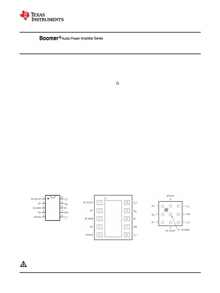 LM4898 1W Differential Audio Amplifier | PDF | Amplifier | Electrical ...