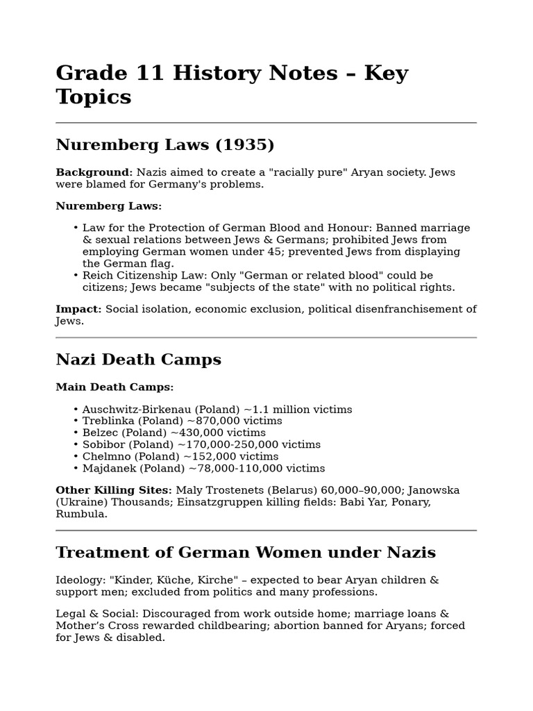 Grade 11 History: Nazi Policies & New Deal | PDF | New Deal | Nazi Germany