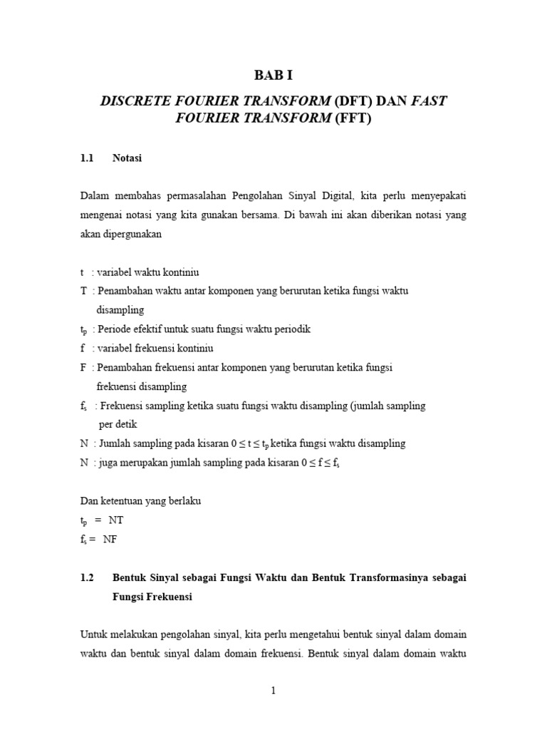 DFT dan FFT dalam Pengolahan Sinyal | PDF