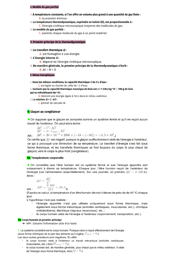 Correction Exos Thermo 1 | PDF