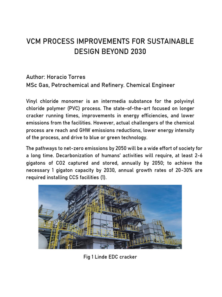 VCM Process Enhancements for 2030 | PDF | Polyvinyl Chloride | Cracking ...