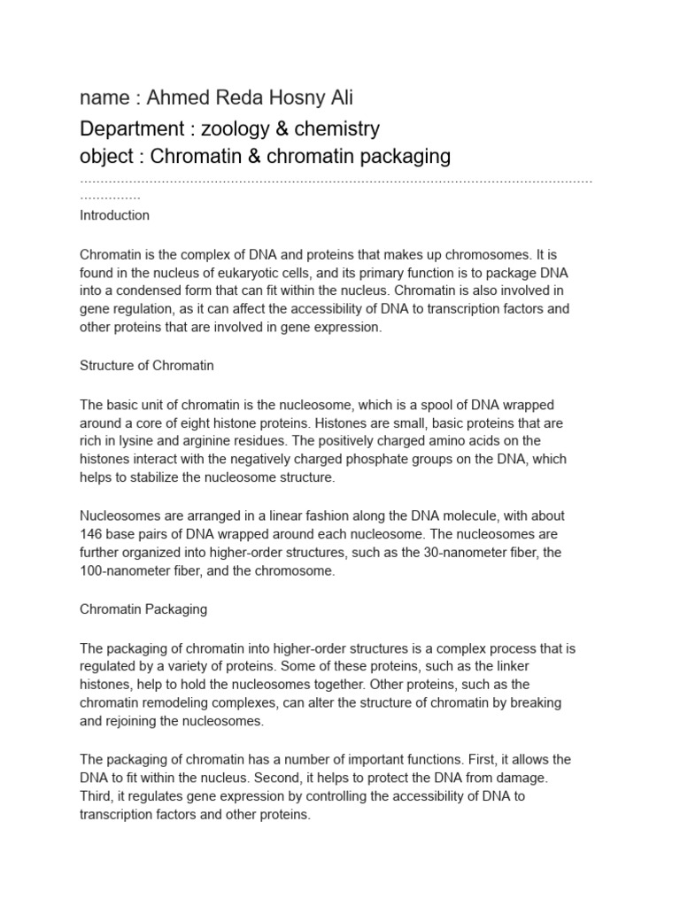 Chromatin Structure and Gene Regulation | PDF | Chromatin | Histone