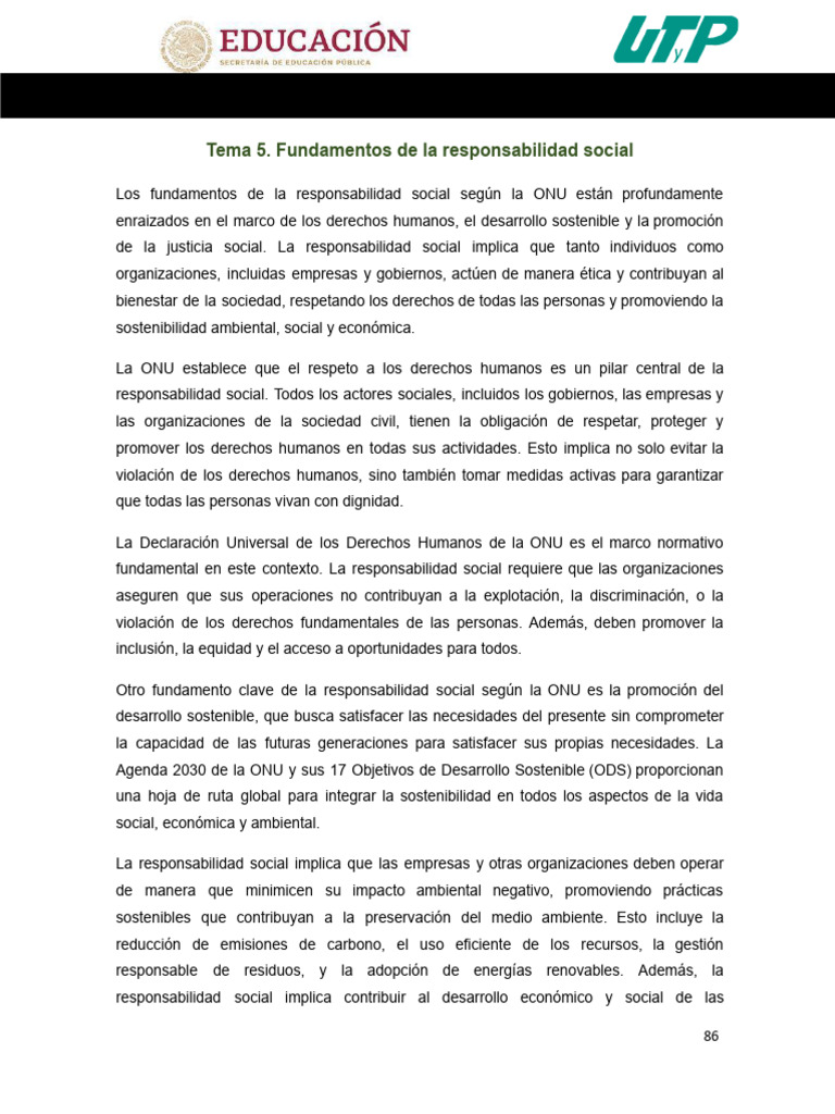 Fundamentos de la Responsabilidad Social | PDF | Sustentabilidad ...