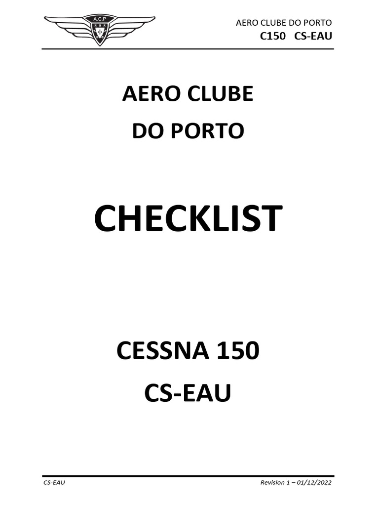 C150 Checklist Rev1 | PDF | Turbine Engine Failure | Aviation