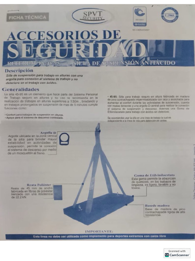 Ficha Técnica Silla SPVT Acolchada | PDF