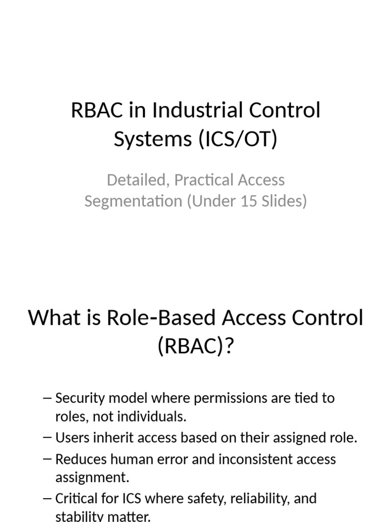 RBAC Implementation in ICS Security | PDF | Programmable Logic ...