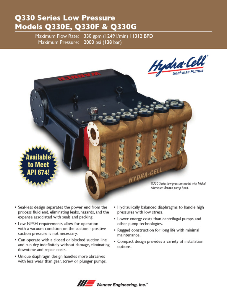 Q330 Low-Pressure Pump Specifications | PDF | Valve | Pump