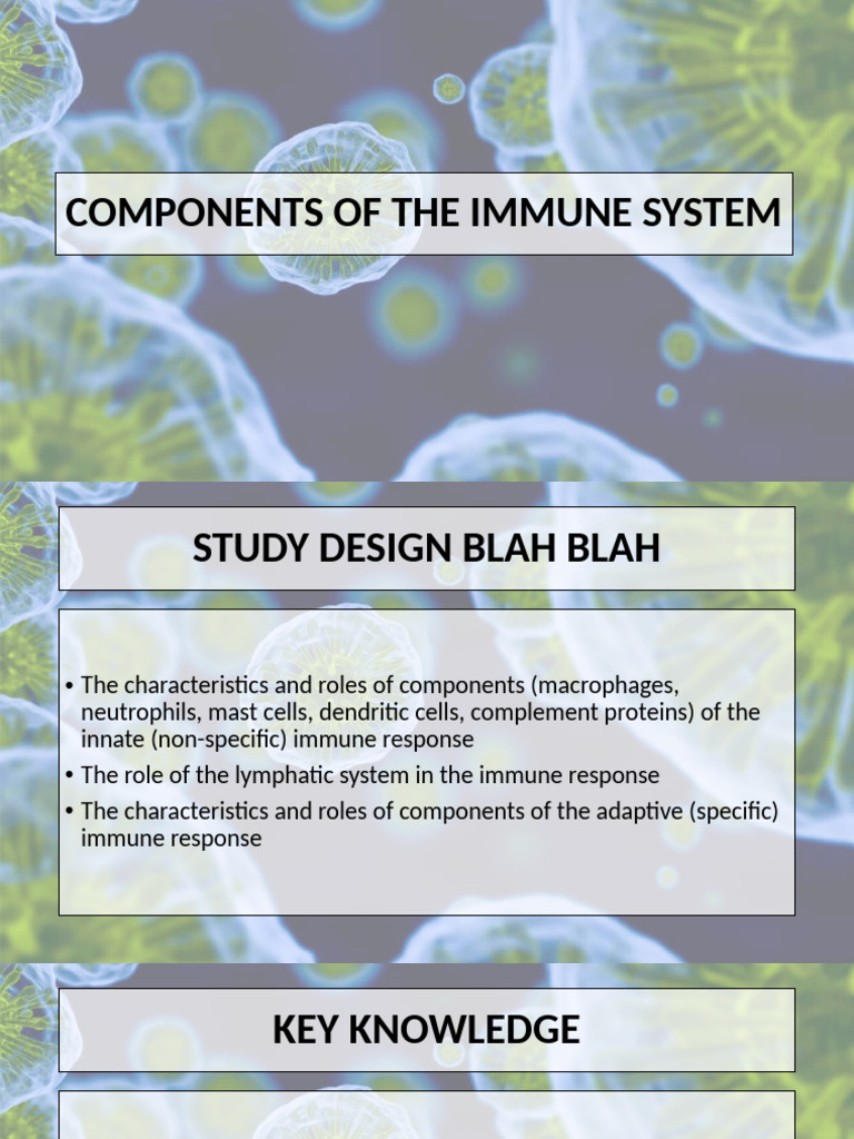 26 Components of The Immune System - Week 6 2019 | PDF | Lymphatic ...