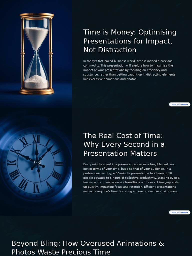Time Is Money Optimising Presentations For Impact Not Distraction | PDF ...