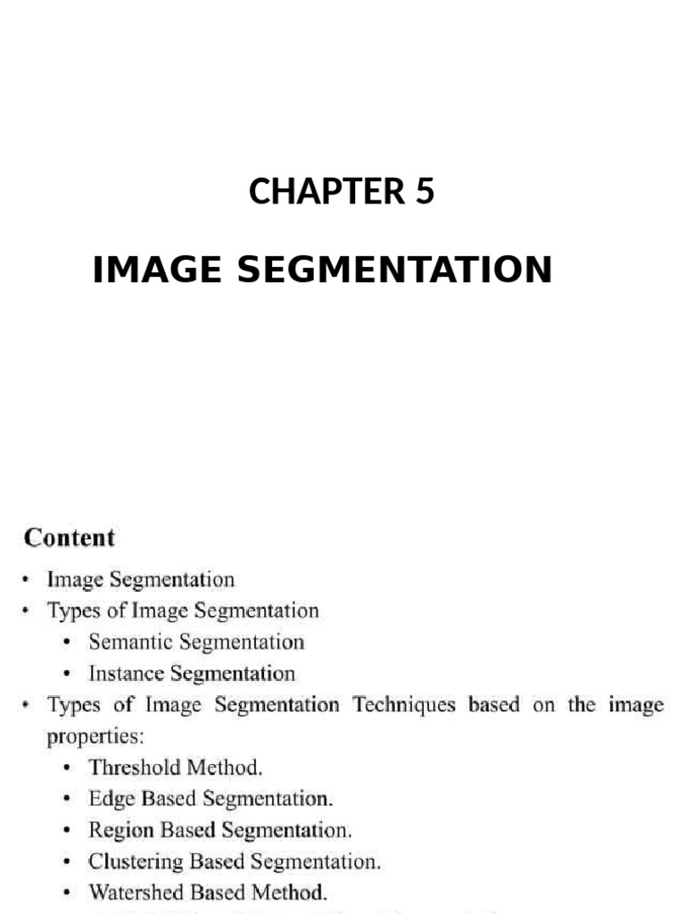Chapter 5 Image Segmentation - JazanUniversity | PDF