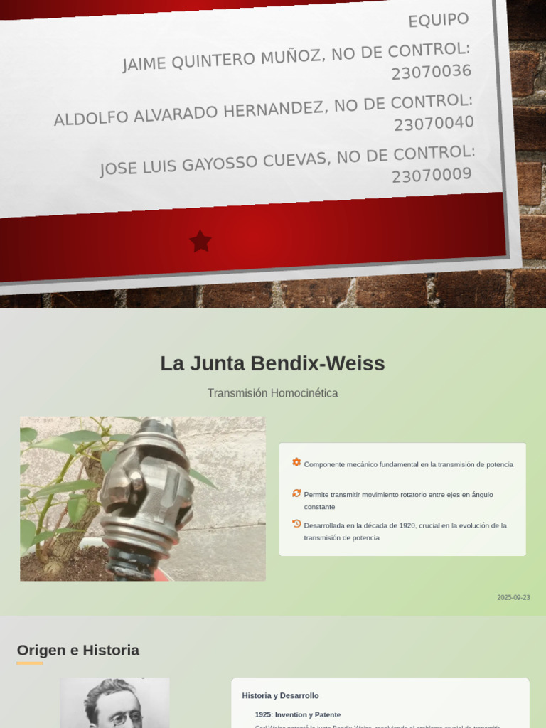 Historia y Funcionamiento de la Junta Bendix-Weiss | PDF | Eje ...