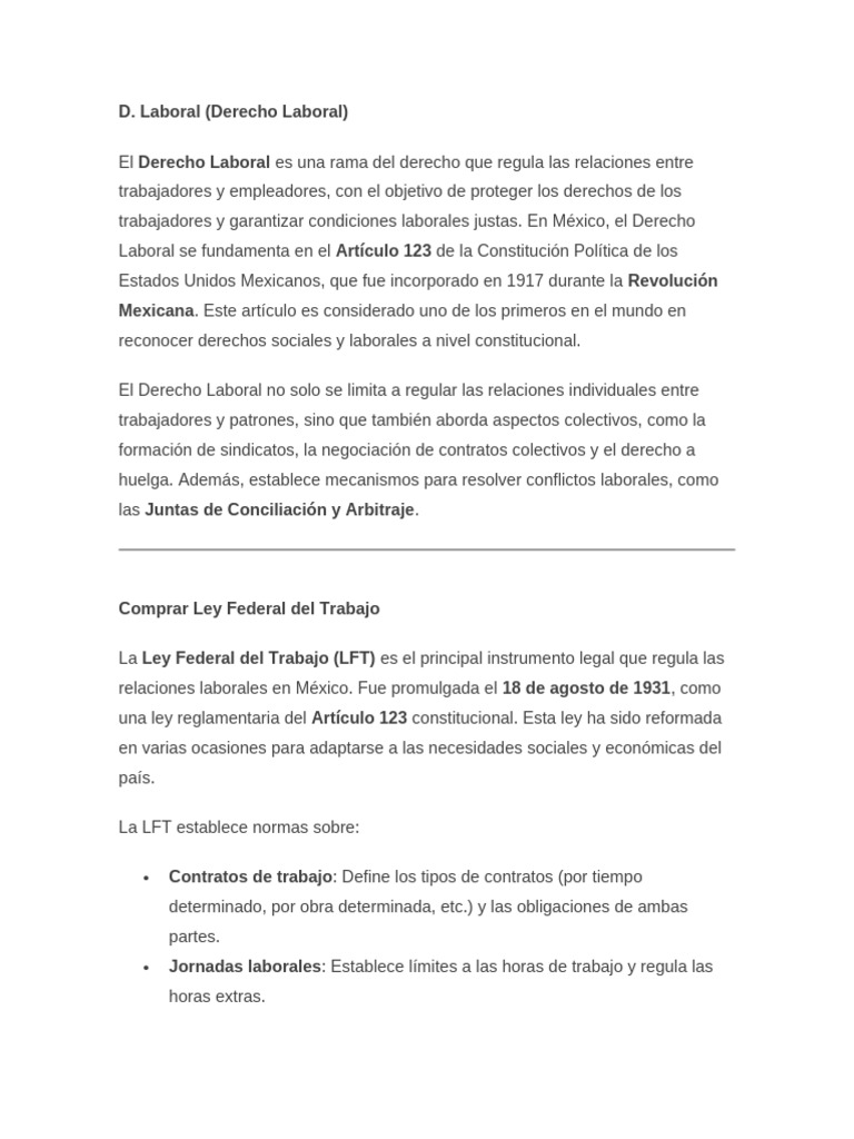 Derecho Laboral en México: Artículo 123 | PDF | Derecho laboral | Salario