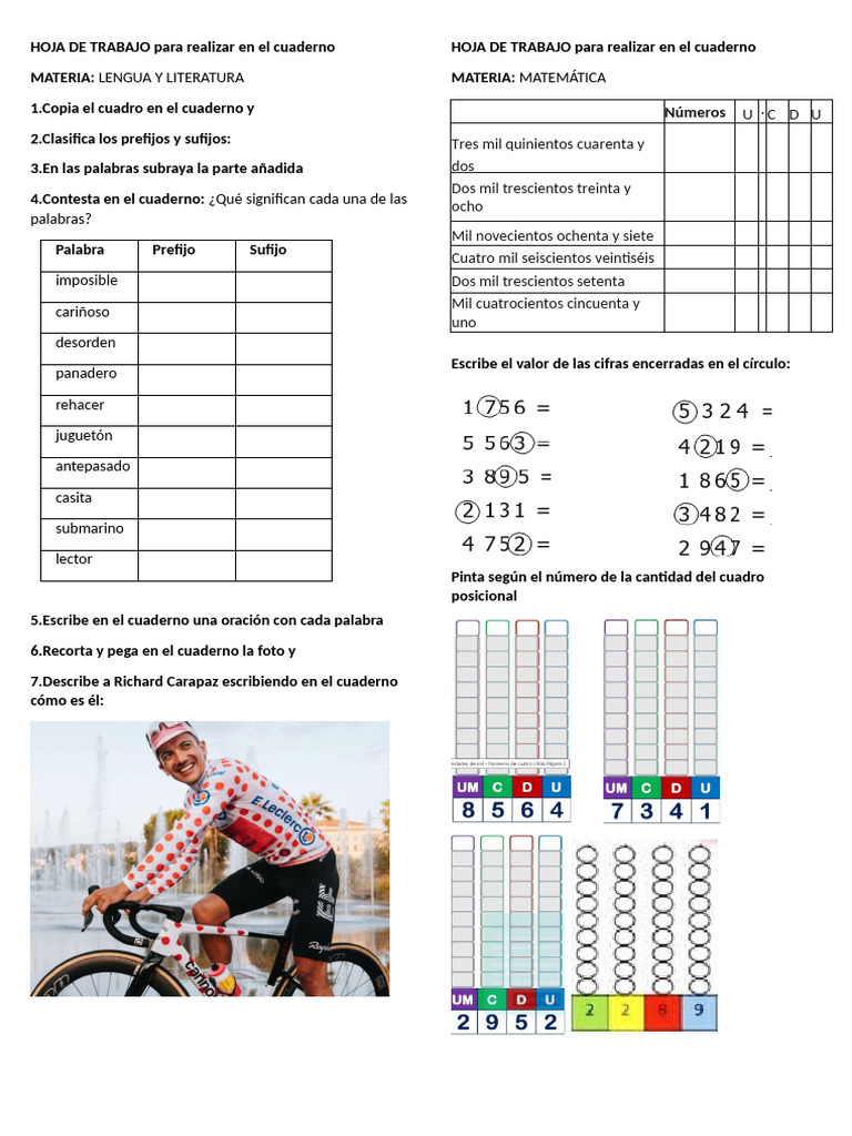 HOJA DE TRABAJO para Realizar en El Cuaderno | PDF | Gusto