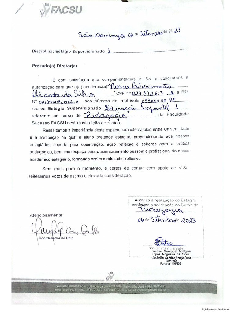 Documentação Inicial de Estágio | PDF