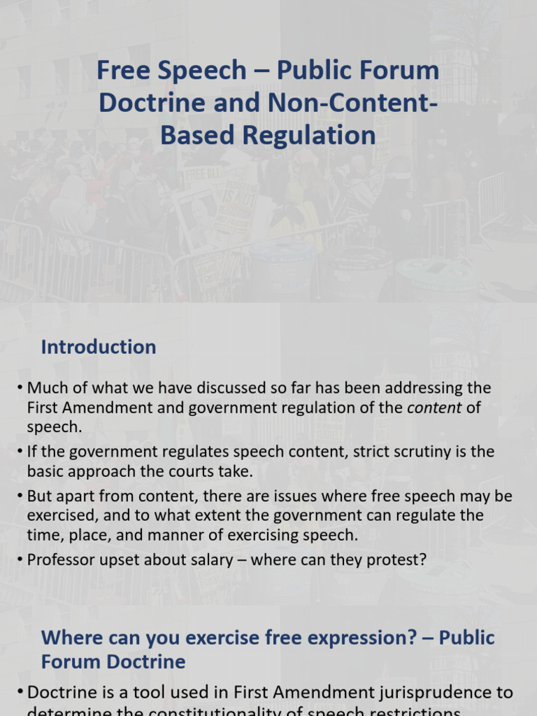 Public Forum Doctrine and Non-Content Based Regulation | PDF