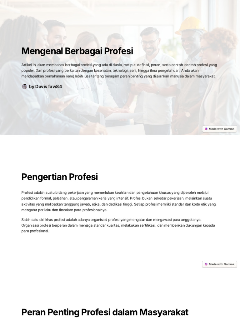 Mengenal Berbagai Profesi dan Perannya | PDF