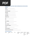 Family Assistance Card for Disasters | PDF