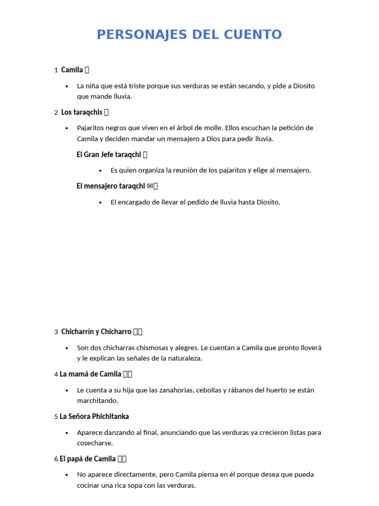 PERSONAJES DEL CUENTO Chirrin | PDF