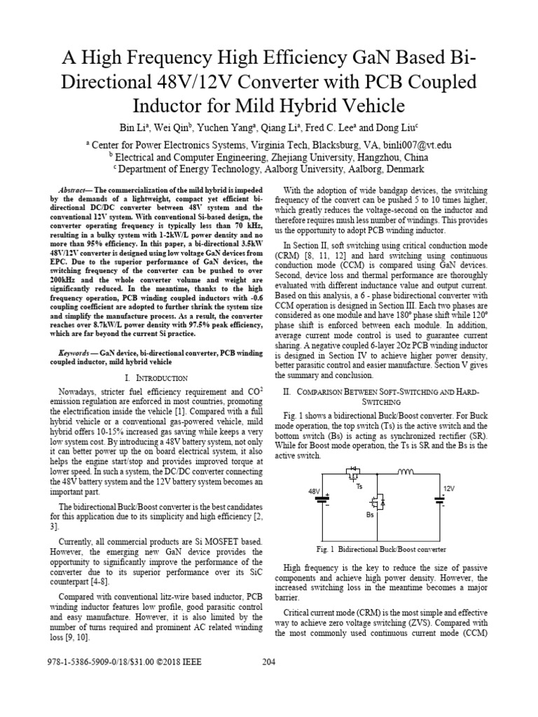 High Efficiency GaN 48V/12V Converter | PDF | Inductor | Inductance