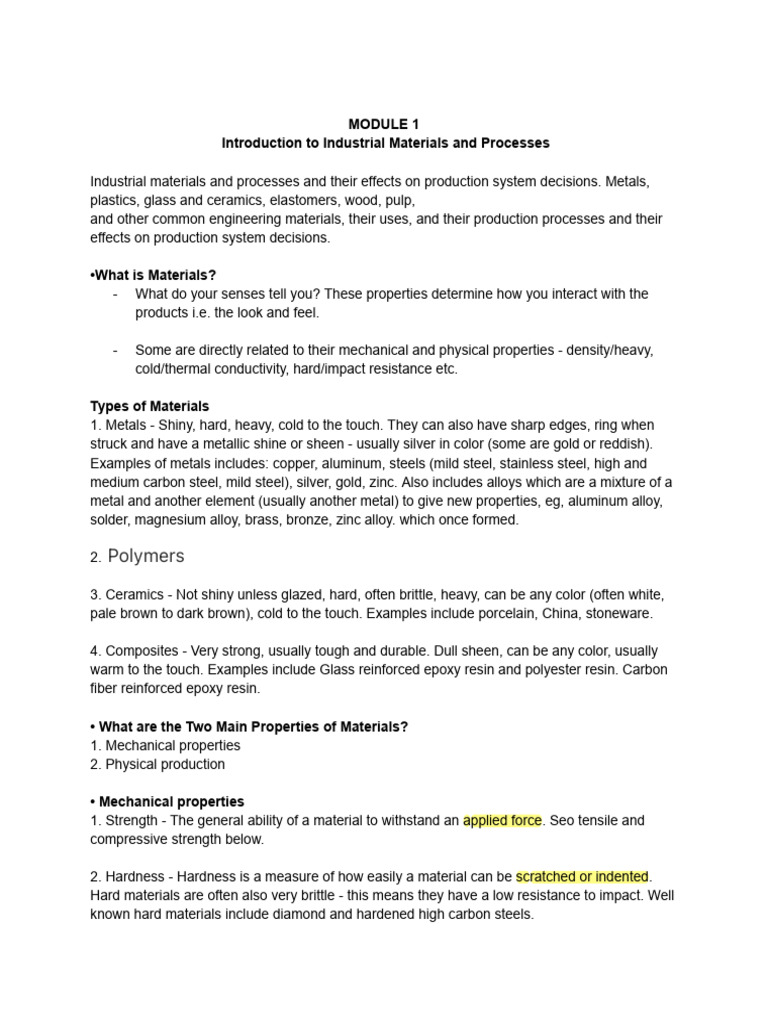 Imp Midterms Notes | PDF | Hardness | Ductility