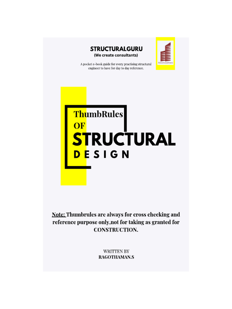 FREE Ebook On Thumb Rules of Structural Design | PDF