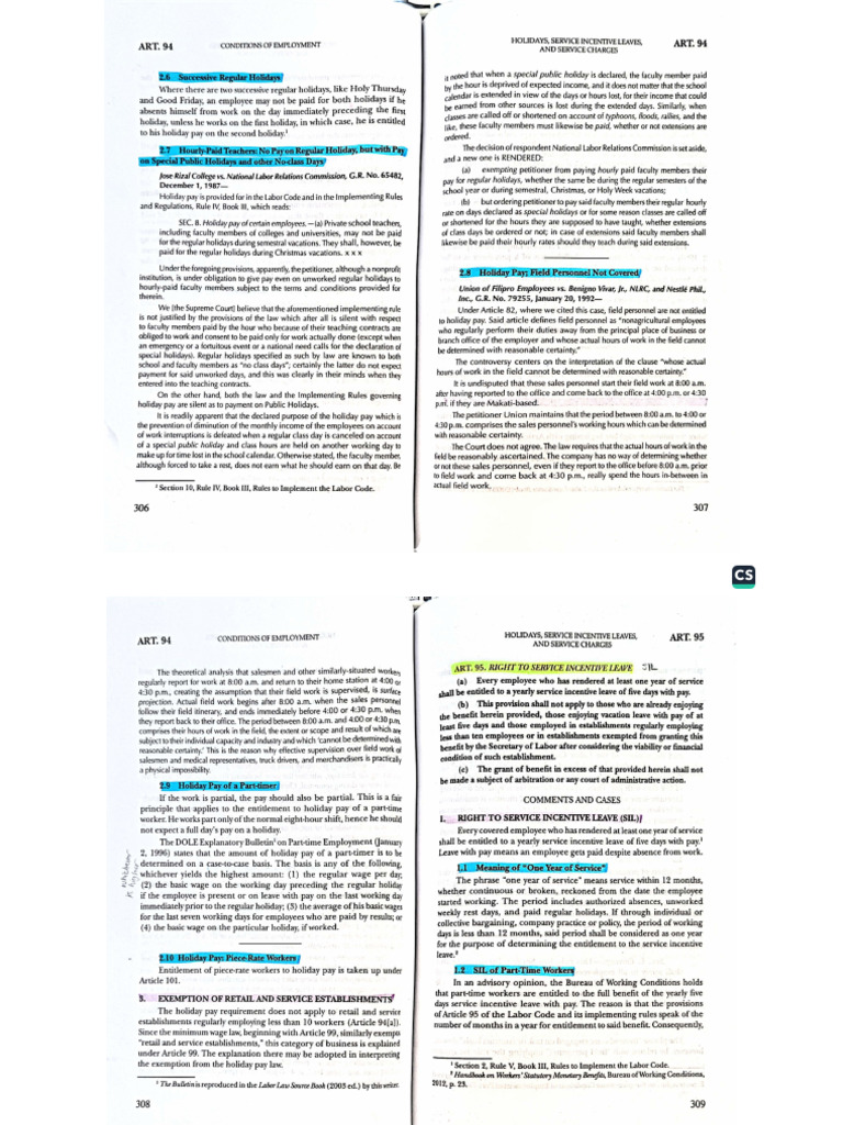 Labor (Azucena) - Pg. 306 - 399 PART 5 | PDF