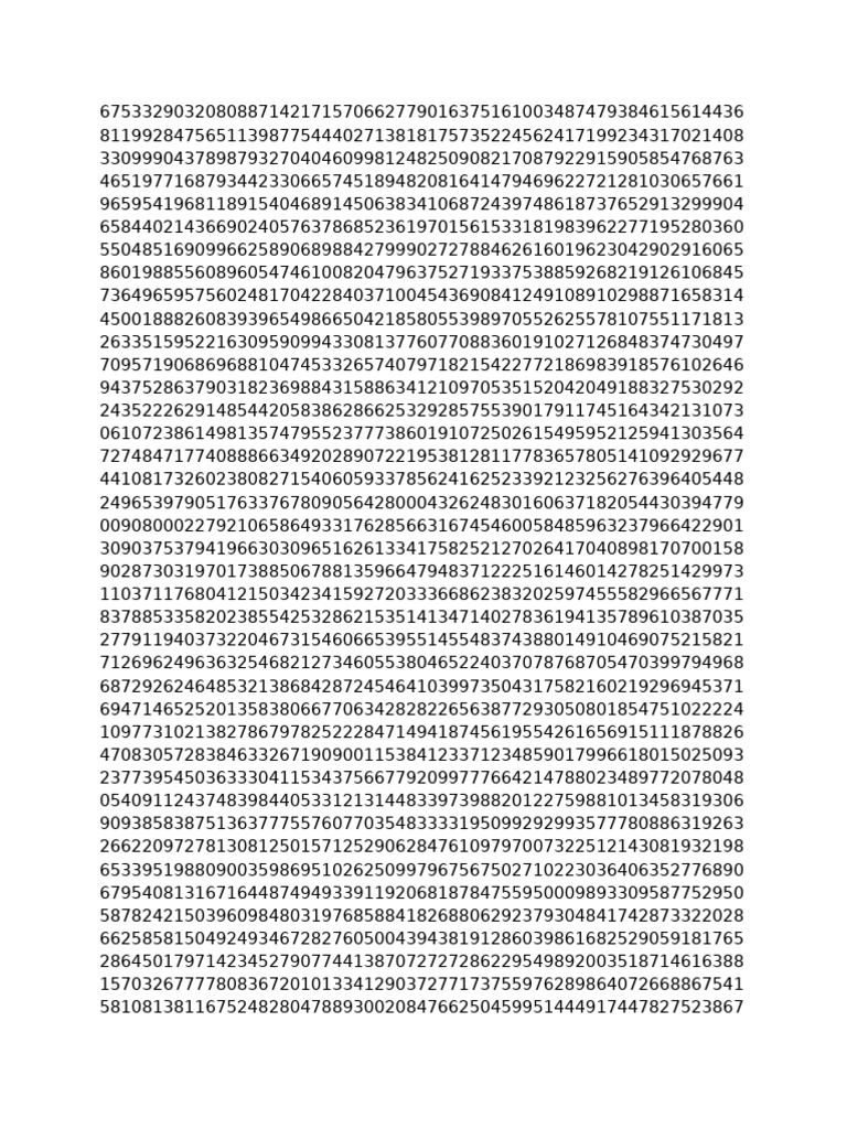 Unique Numeric Data Sequence | PDF
