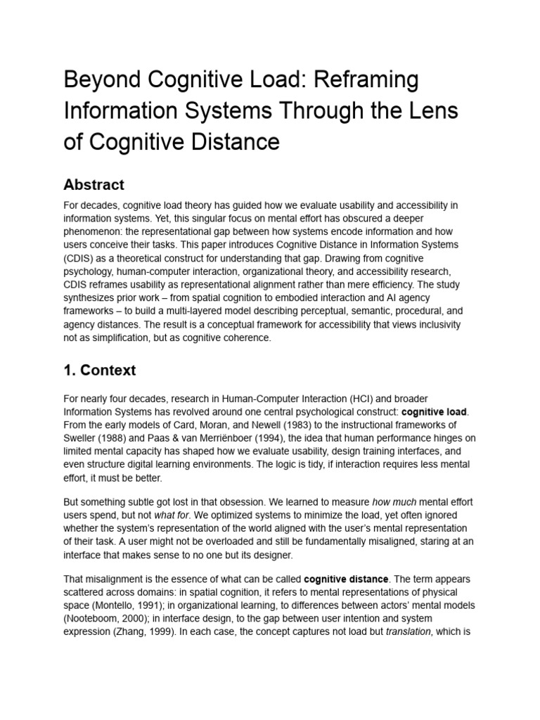 Beyond Cognitive Load - Reframing Information Systems Through The Lens ...