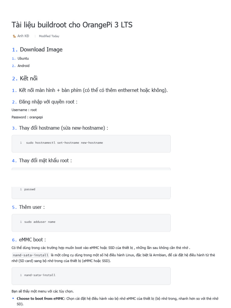 Tài Liệu Buildroot Cho OrangePi 3 LTS - Lark Docs | PDF