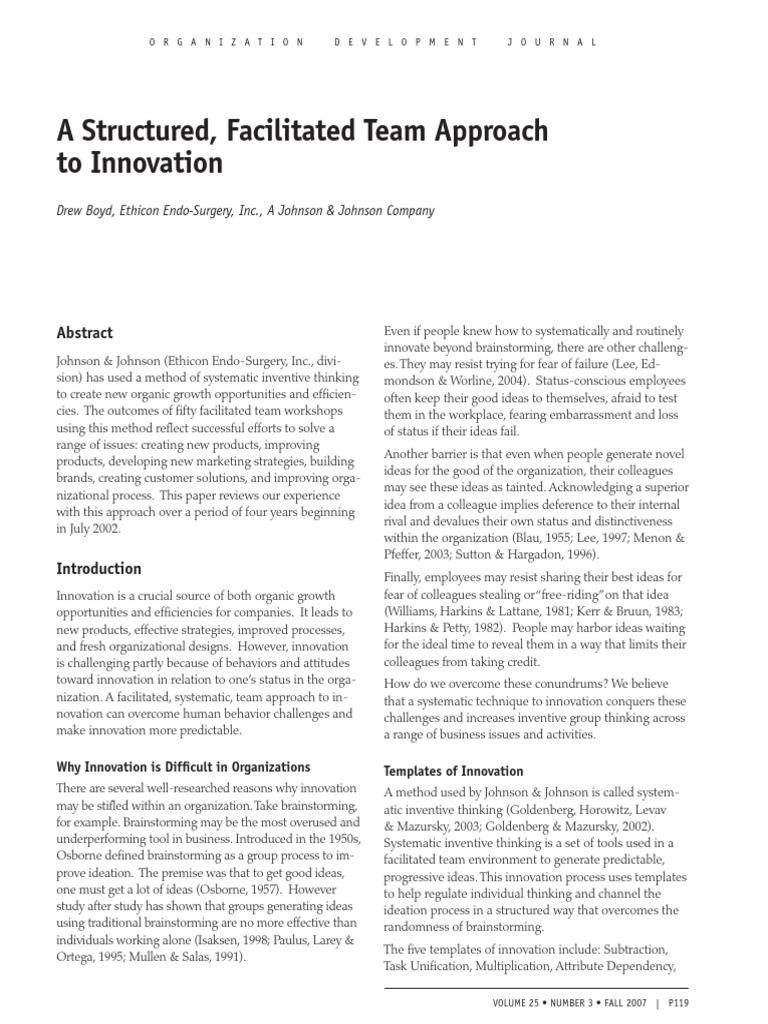 Boyd - A Structured, Facilitated Team Approach | PDF | Innovation ...