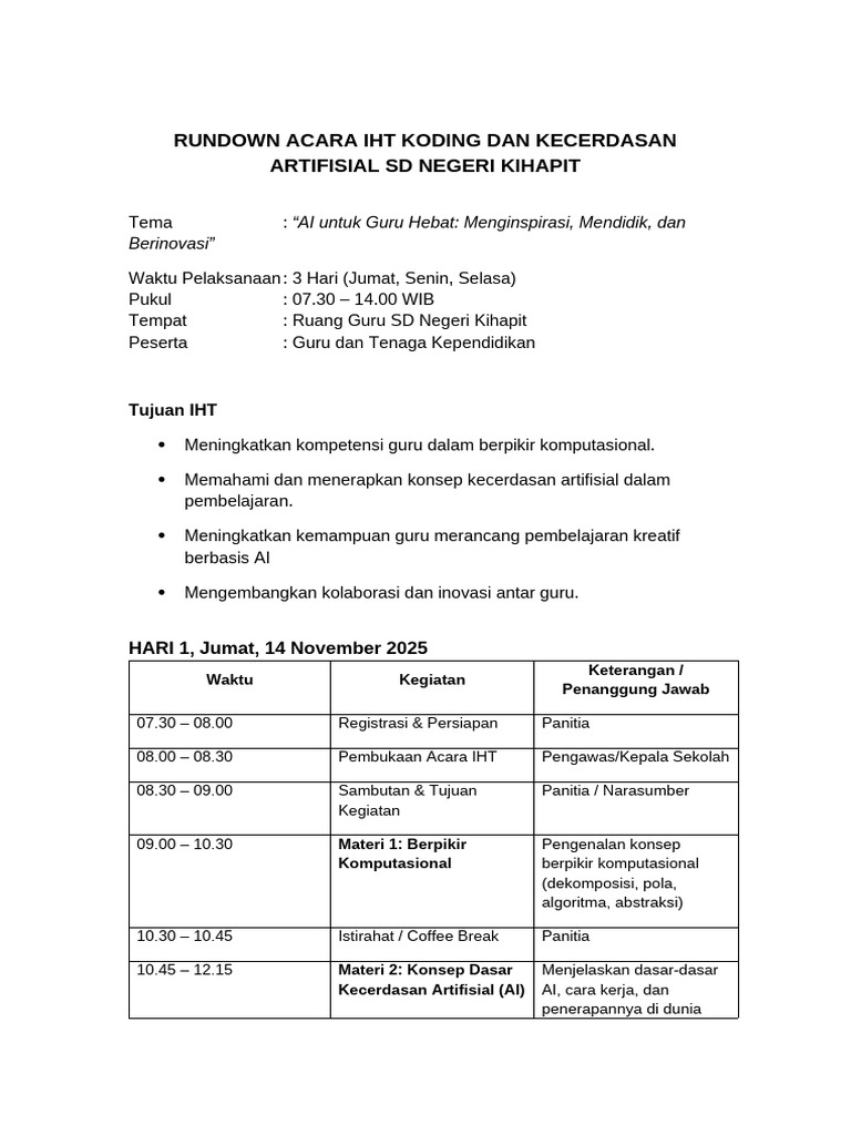 IHT Koding dan AI untuk Guru Hebat | PDF