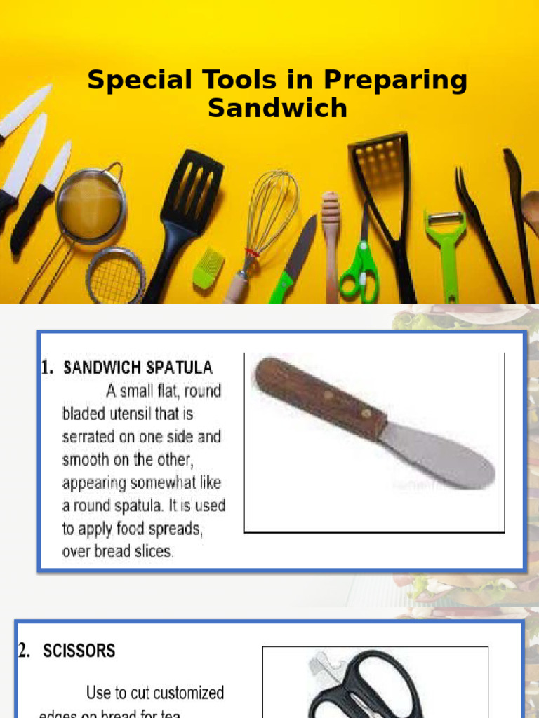 Special Tools For Sandwich Making | PDF
