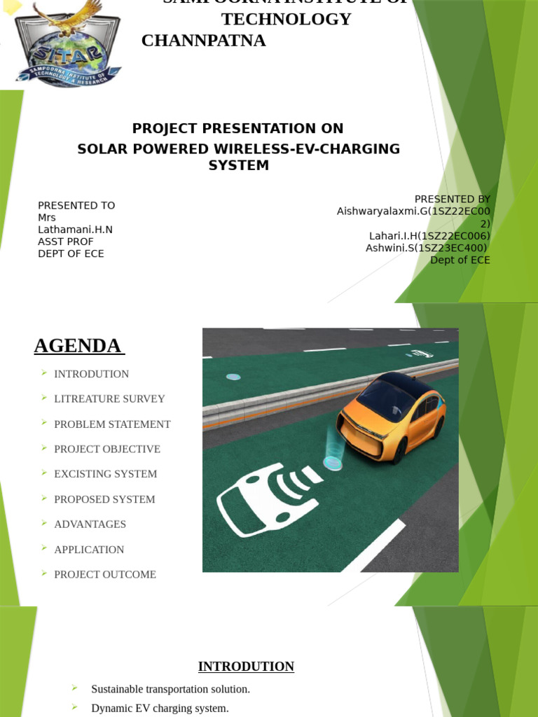 Solar Wireless EV Charging System | PDF | Electric Vehicle ...