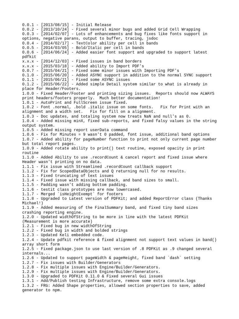 changelog | PDF | Computer Programming | Software Engineering