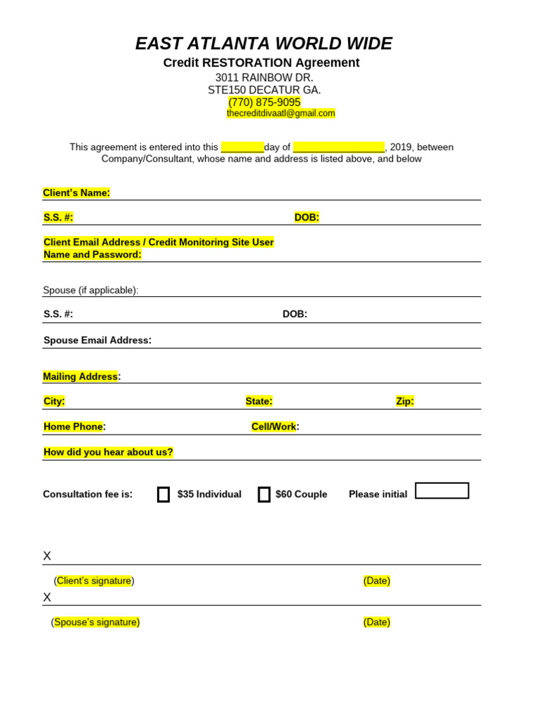 Credit Form Use This One | PDF | Credit Bureau | Credit History